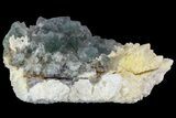 Green Octahedral Fluorite and Calcite Crystal Association - China #138703-1